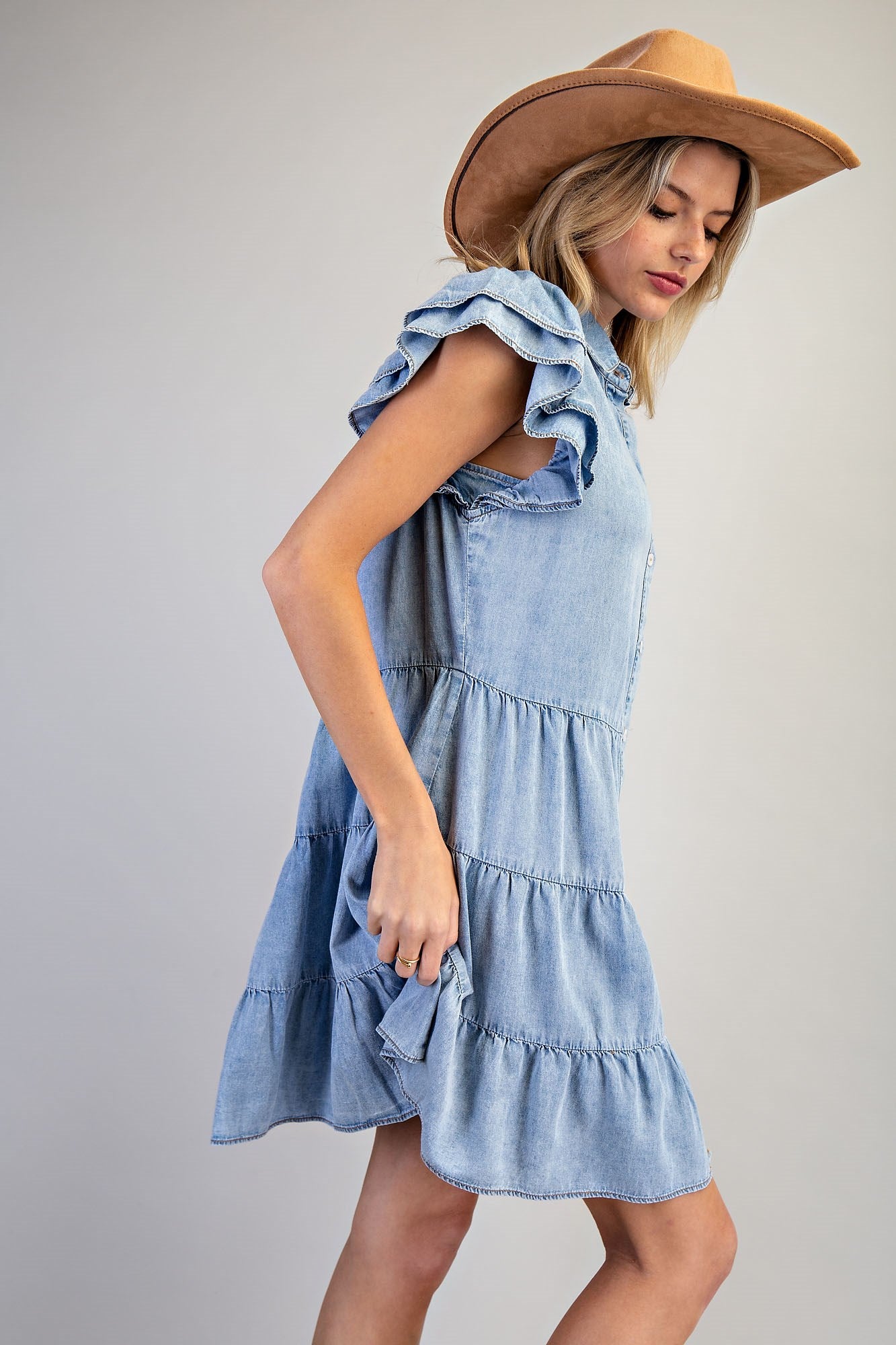 Snow Washed Denim Dress
