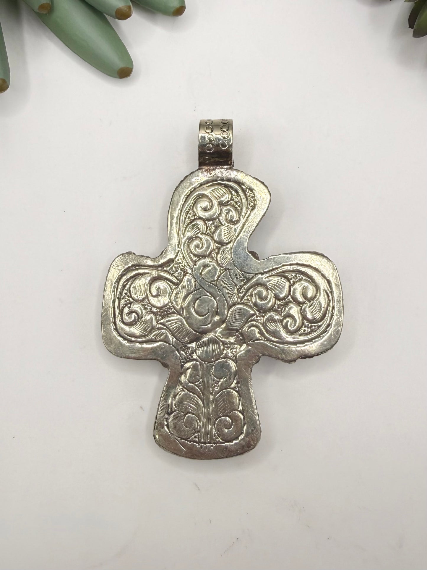 Bold Cross Turquoise Pendant