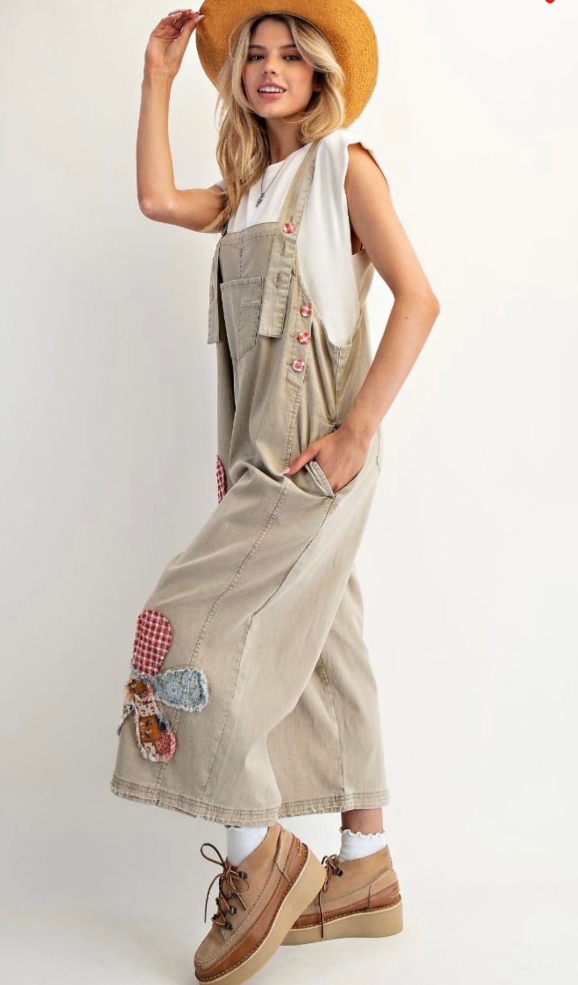 Flower Patch Washed Overalls