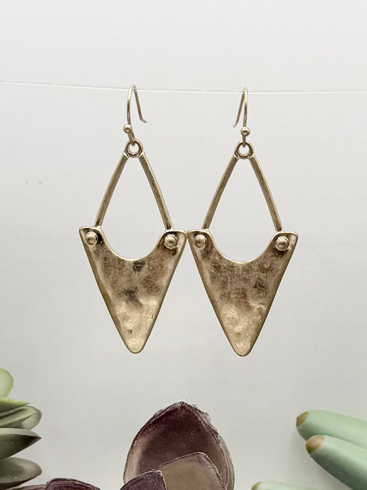 Textured Gold Arrow Earrings
