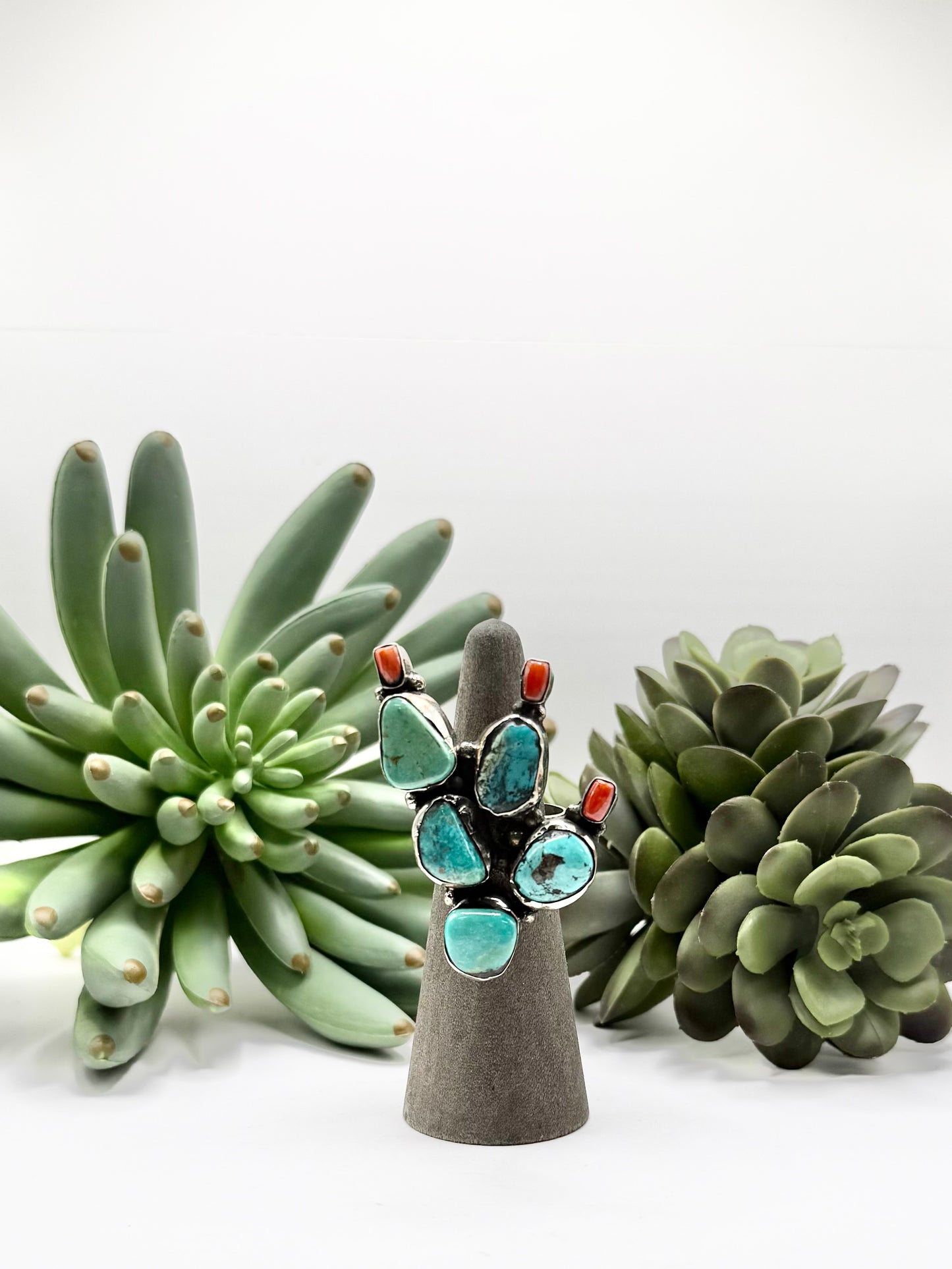 Genuine Turquoise Cactus Ring