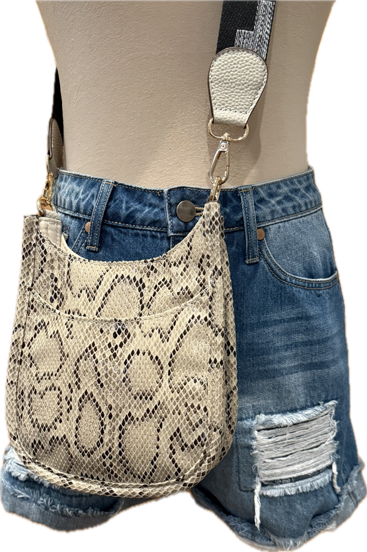 Faux Leather Snake Print Bag
