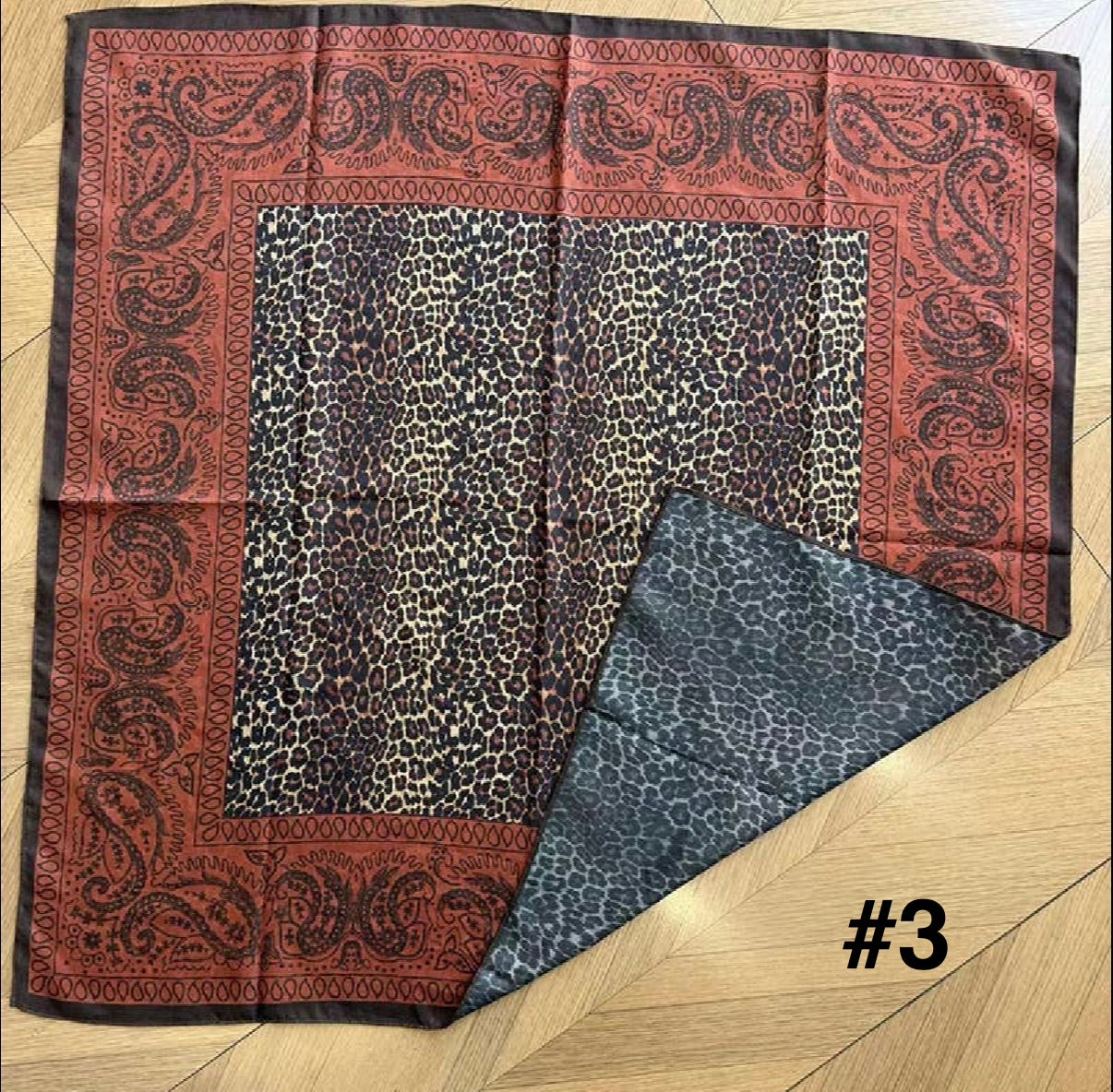 Double Sided Western Paisley Bandana Square Scarf - 35.4in