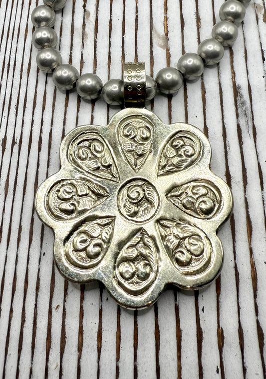 Bold Turquoise Flower Necklace
