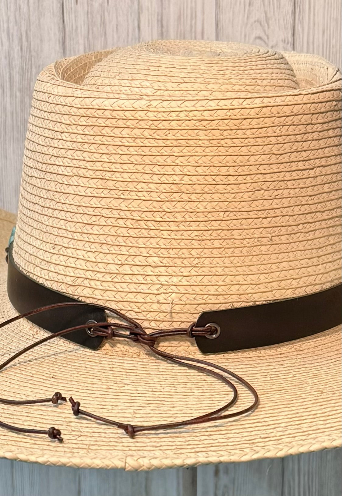 Turquoise Nugget Leather Hatband - 2 Colors