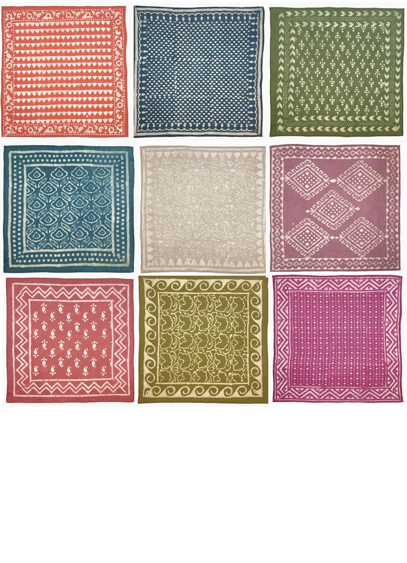 Block Print Bandana - 21 Prints Available