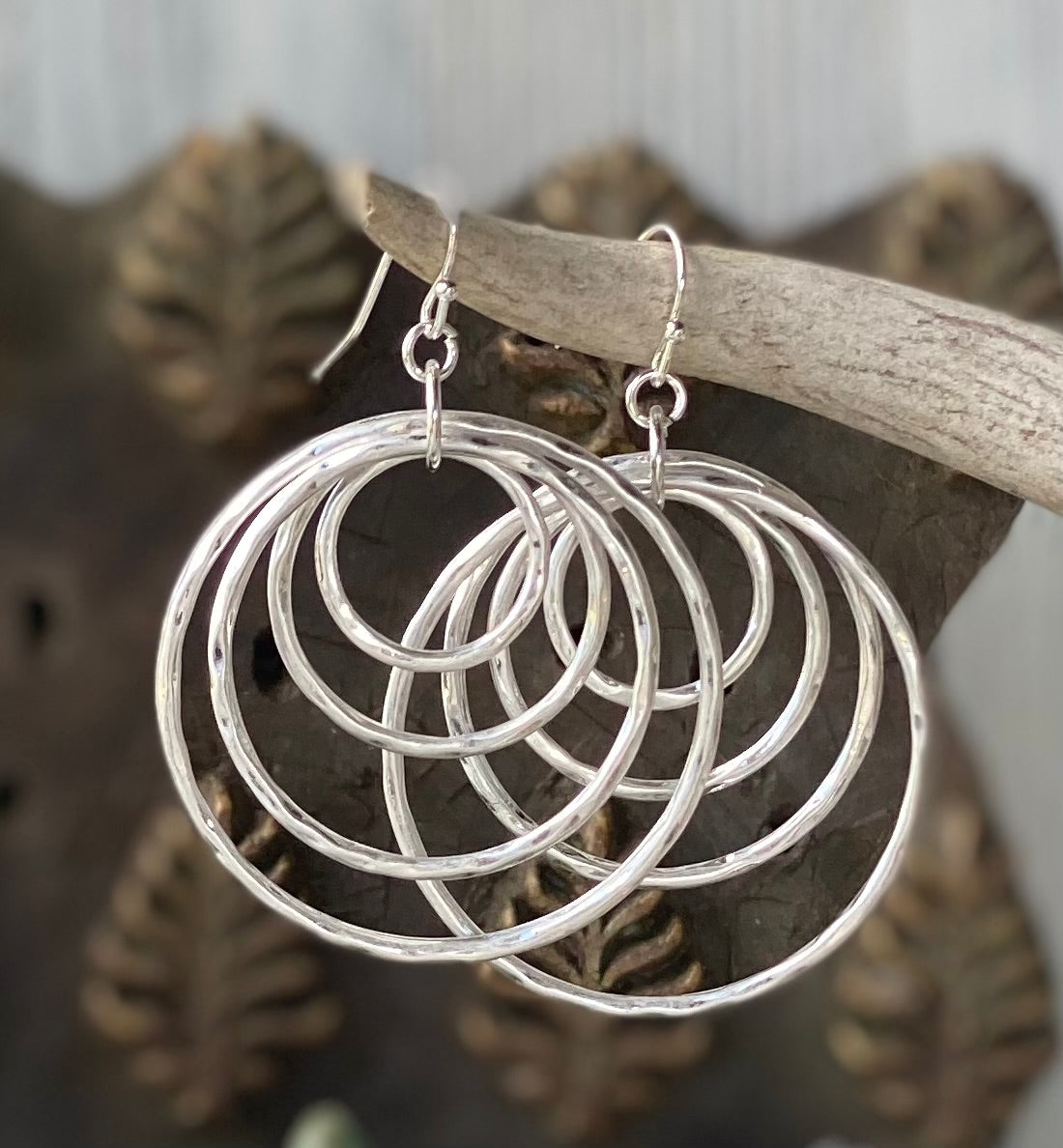 Silver Quartet Hoop Earrings