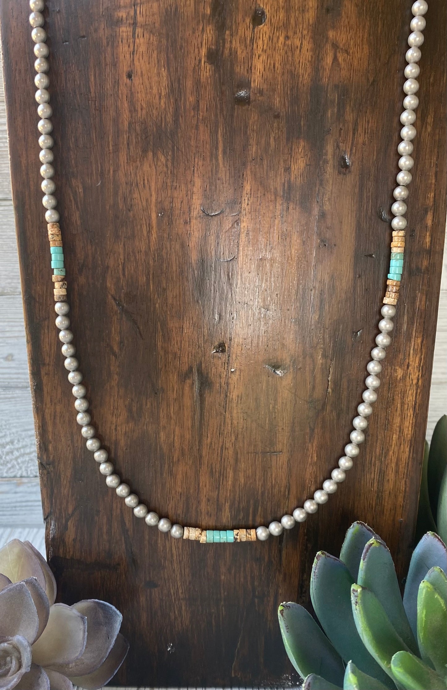 Native American Turquoise & Natural Heishi