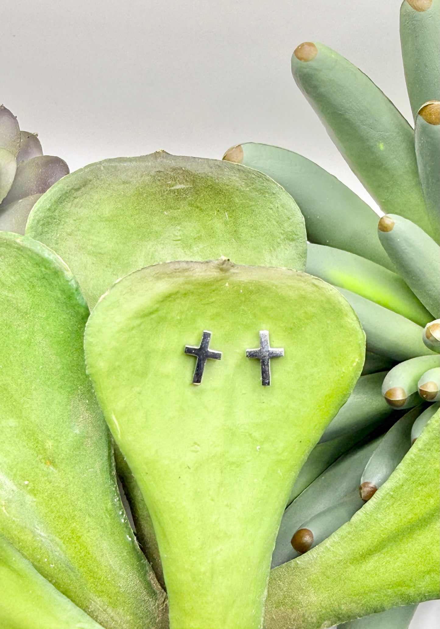 Tiny Cross Earrings