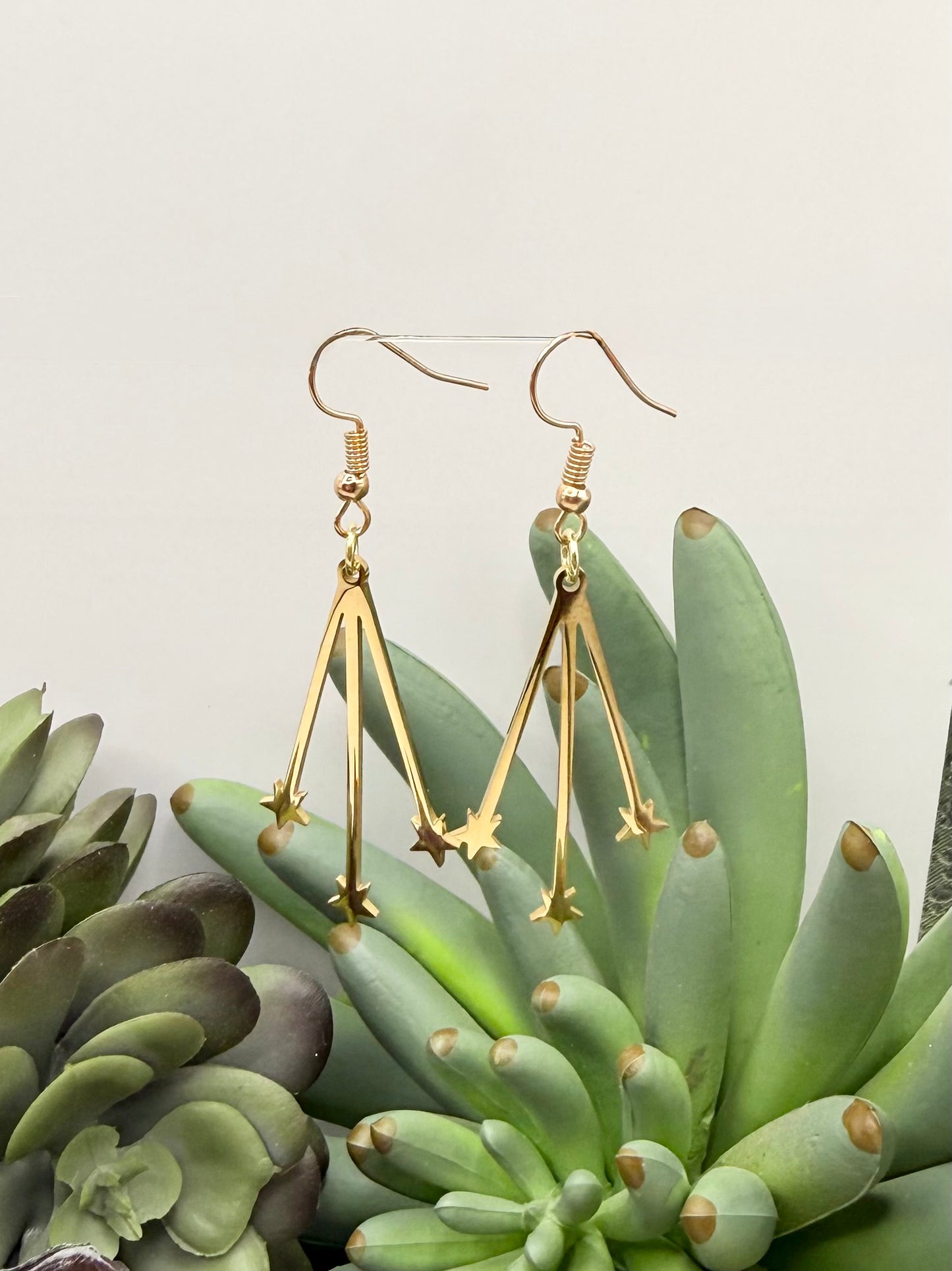 Gold Shooting Star Earrings