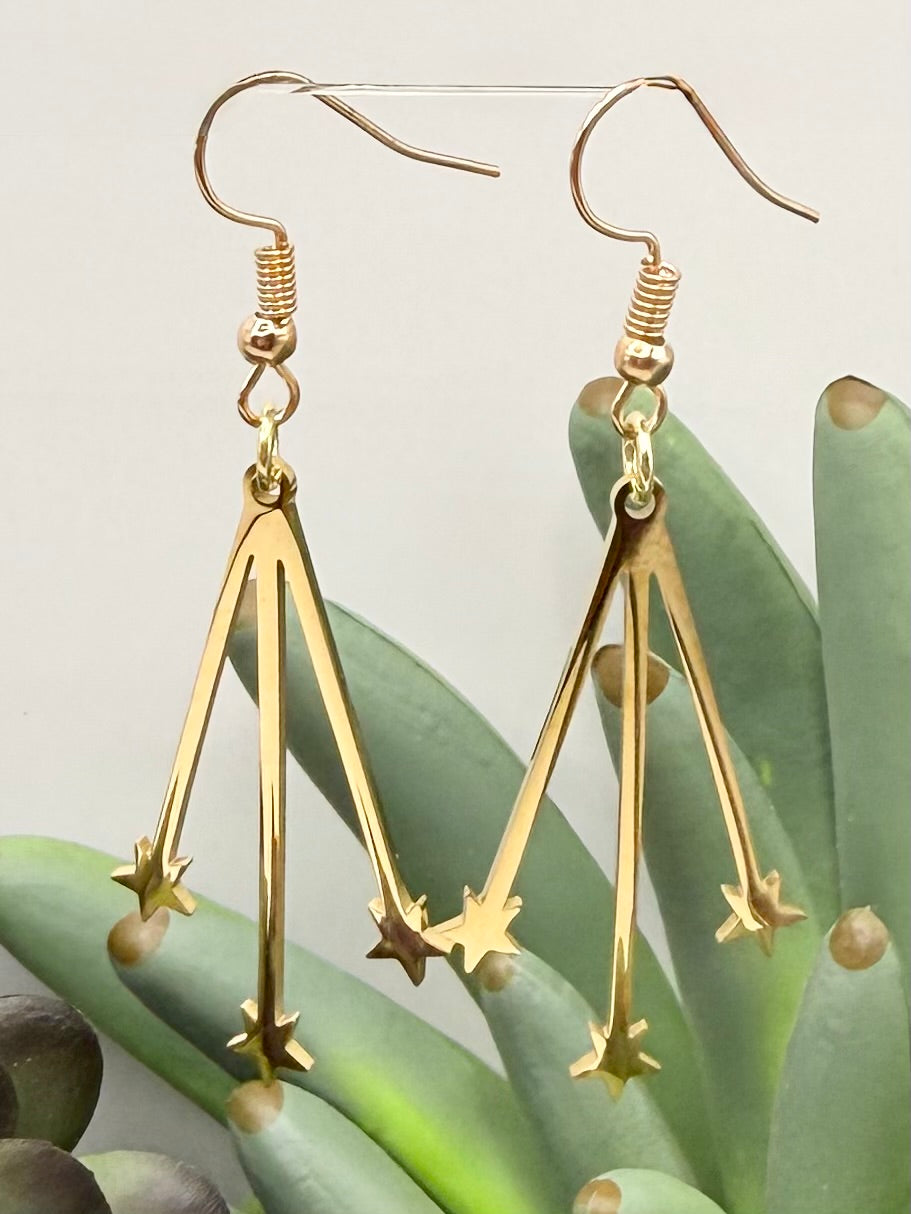 Gold Shooting Star Earrings