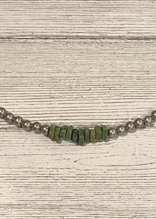 Green Turquoise Chip Necklace