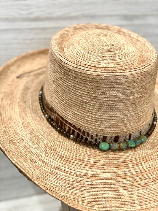 Green Turquoise Beaded Hatband