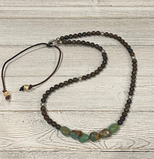 Green Turquoise Beaded Hatband