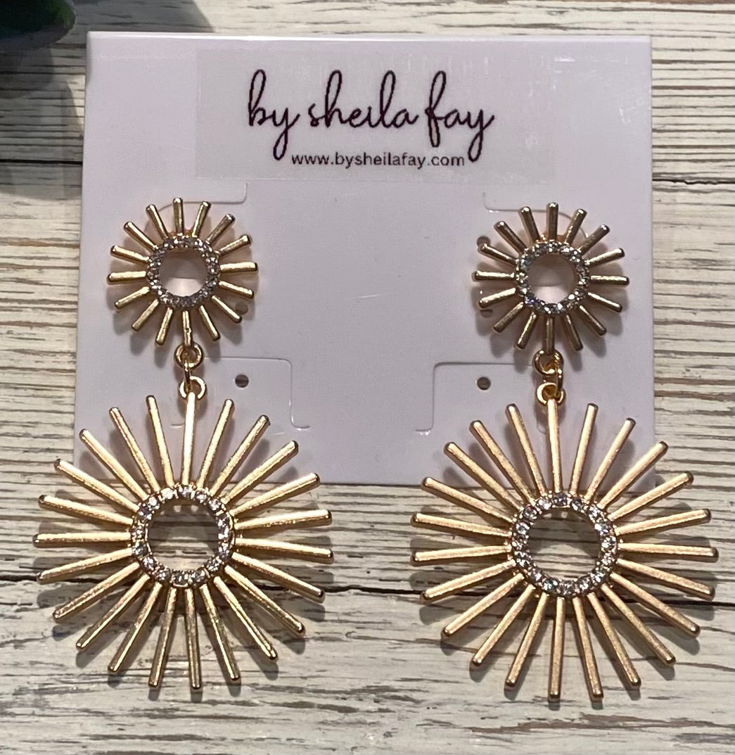 Gold Star Crystal Earrings