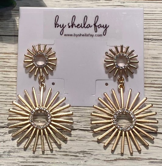 Gold Star Crystal Earrings