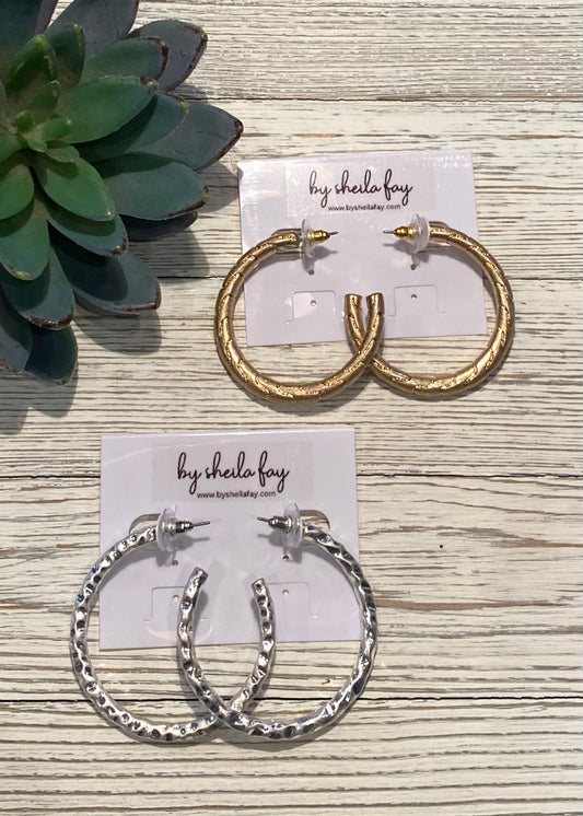 Textured Hoop Earrings