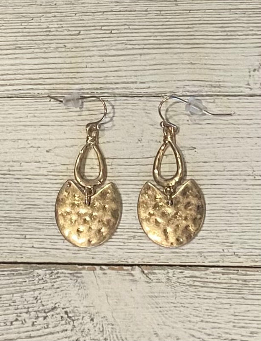 Wedge Cut Hammered Earrings. 3 colors
