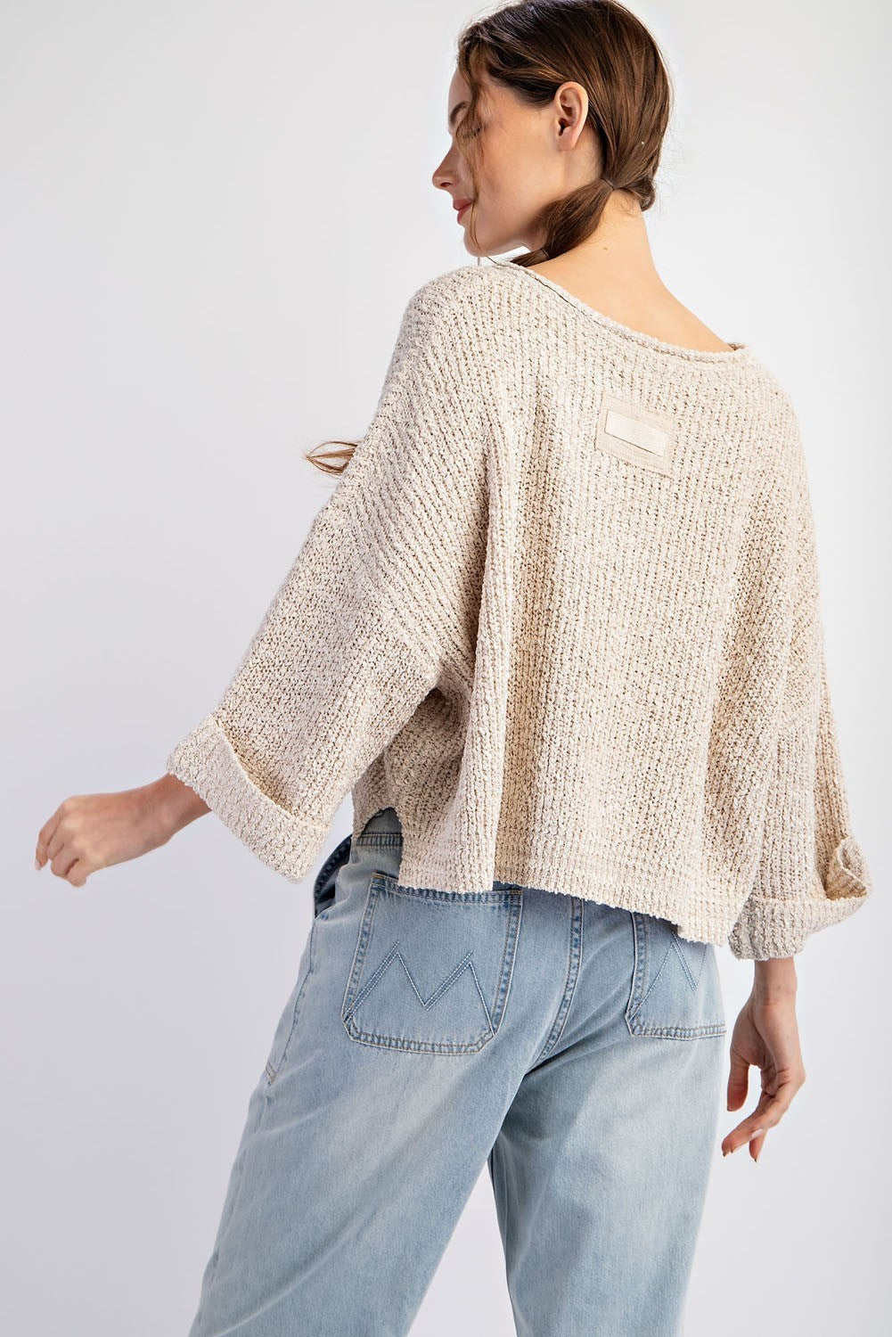 Textured Oatmeal Spring Sweater