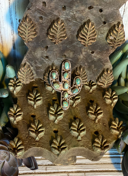 Large Turquoise Cactus Ring