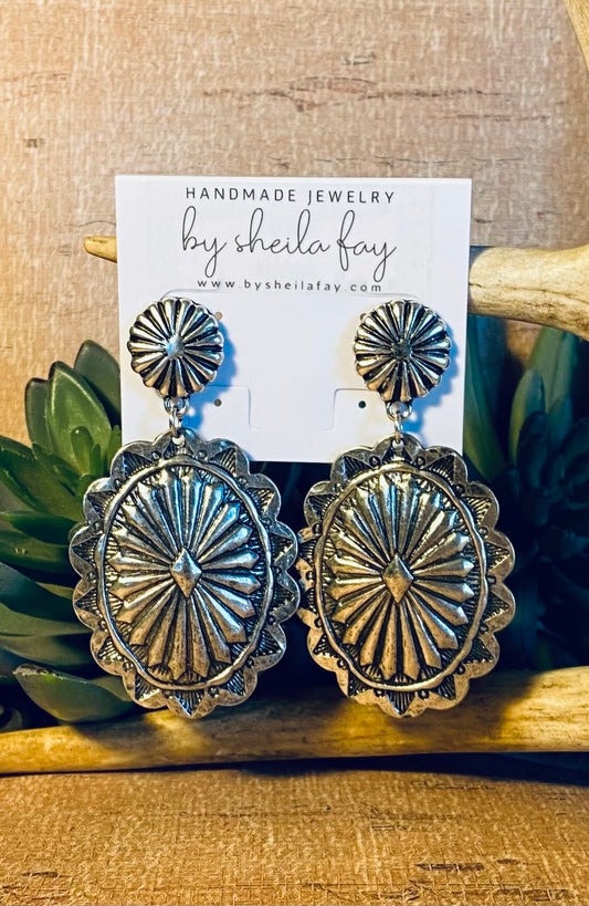 Silver Concho Earrings