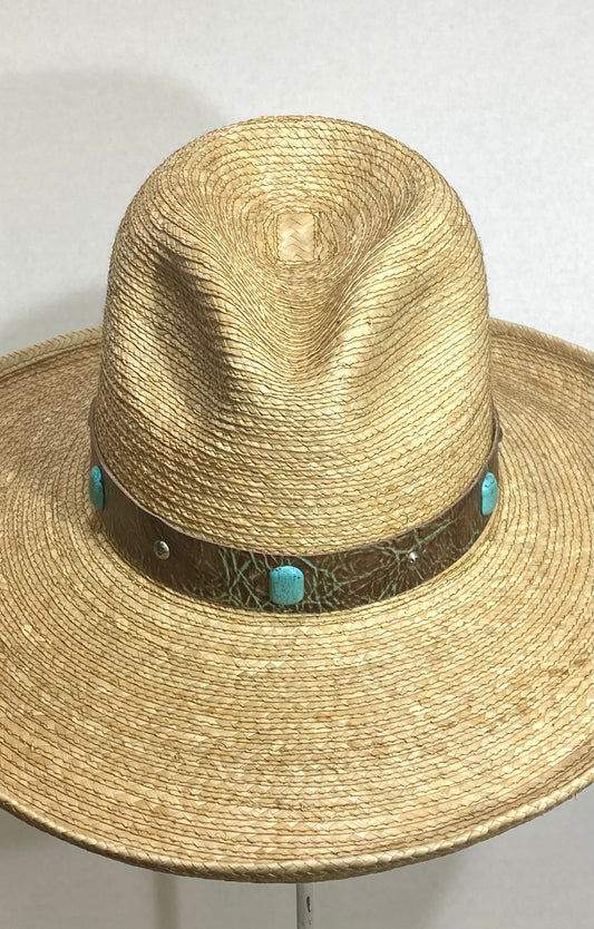 Rustic Leather & Turquoise Hatband