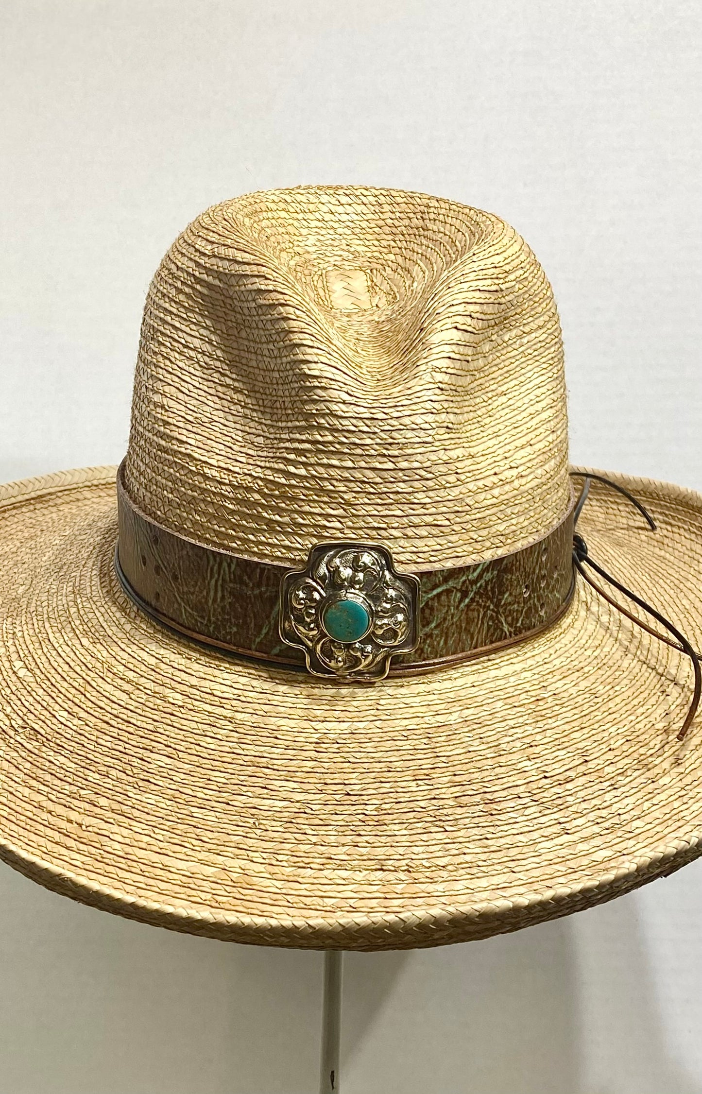 Distressed Leather & Turquoise Hatband