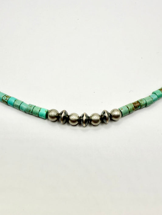 Heishi & Silver Pearl Necklace