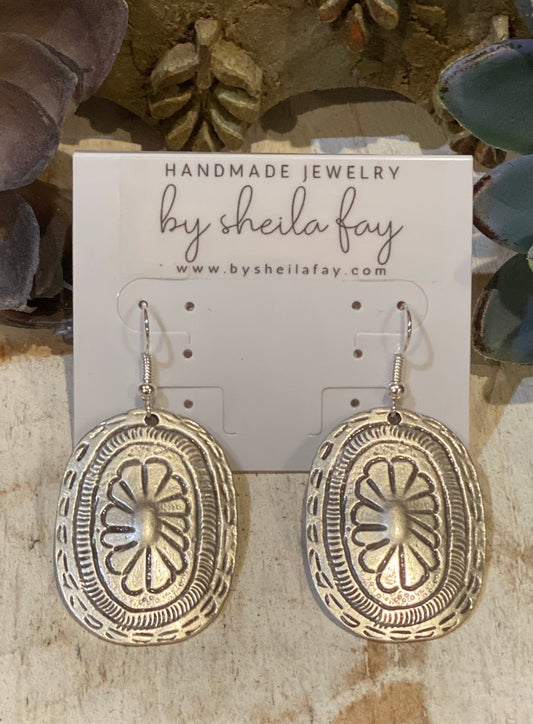 Artisan Silver Concho Earrings