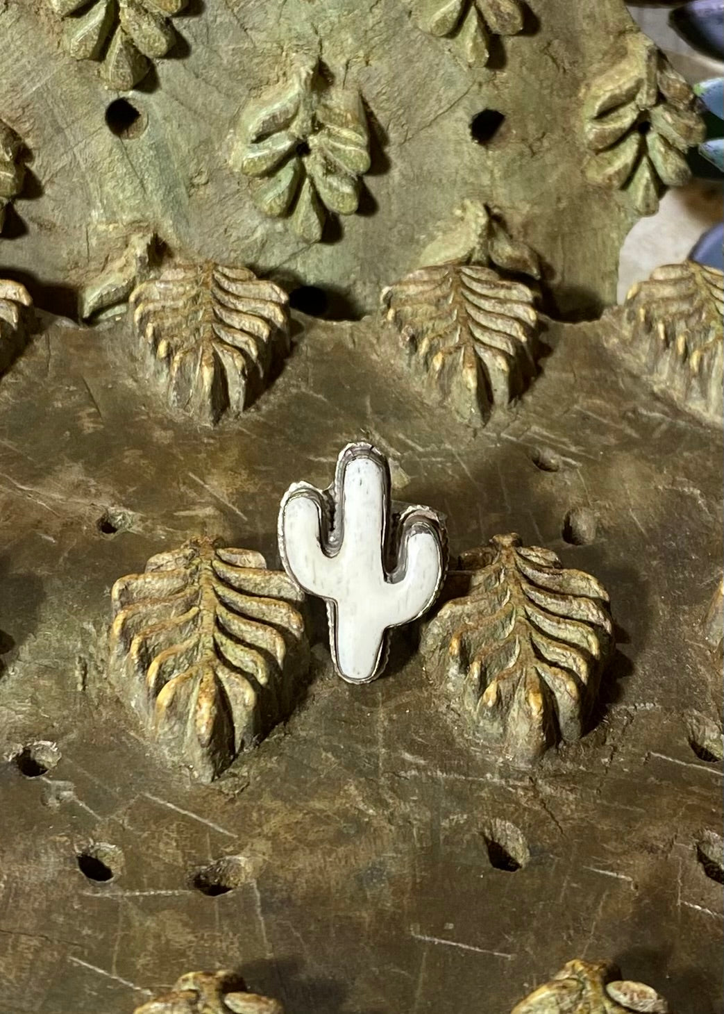 Bone White Cactus Ring