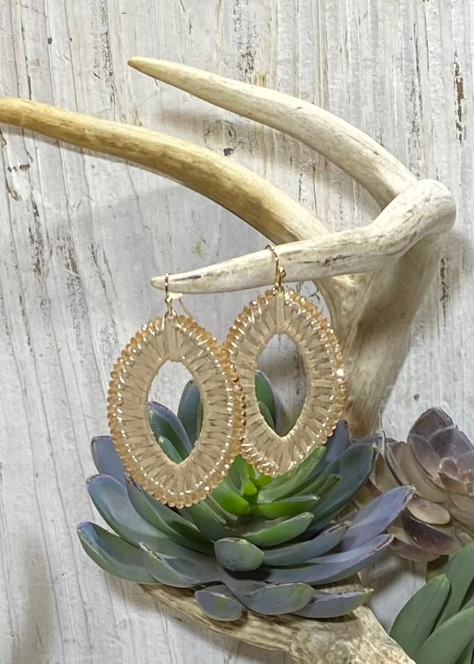 Crystal & Woven Oval Earrings