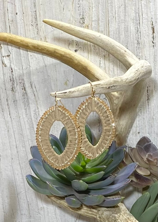 Crystal & Woven Oval Earrings