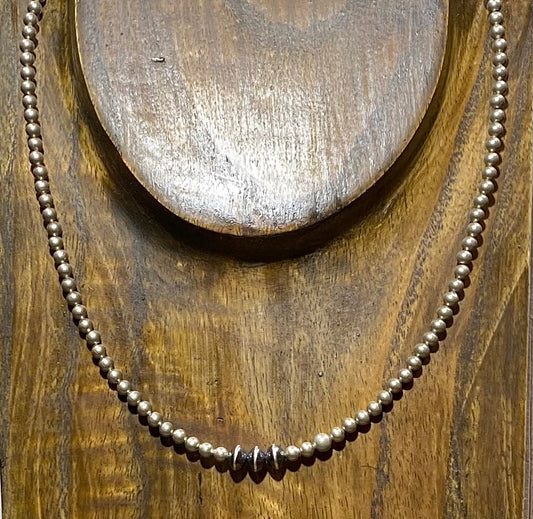 Saucer Bead & Desert Peal Necklace