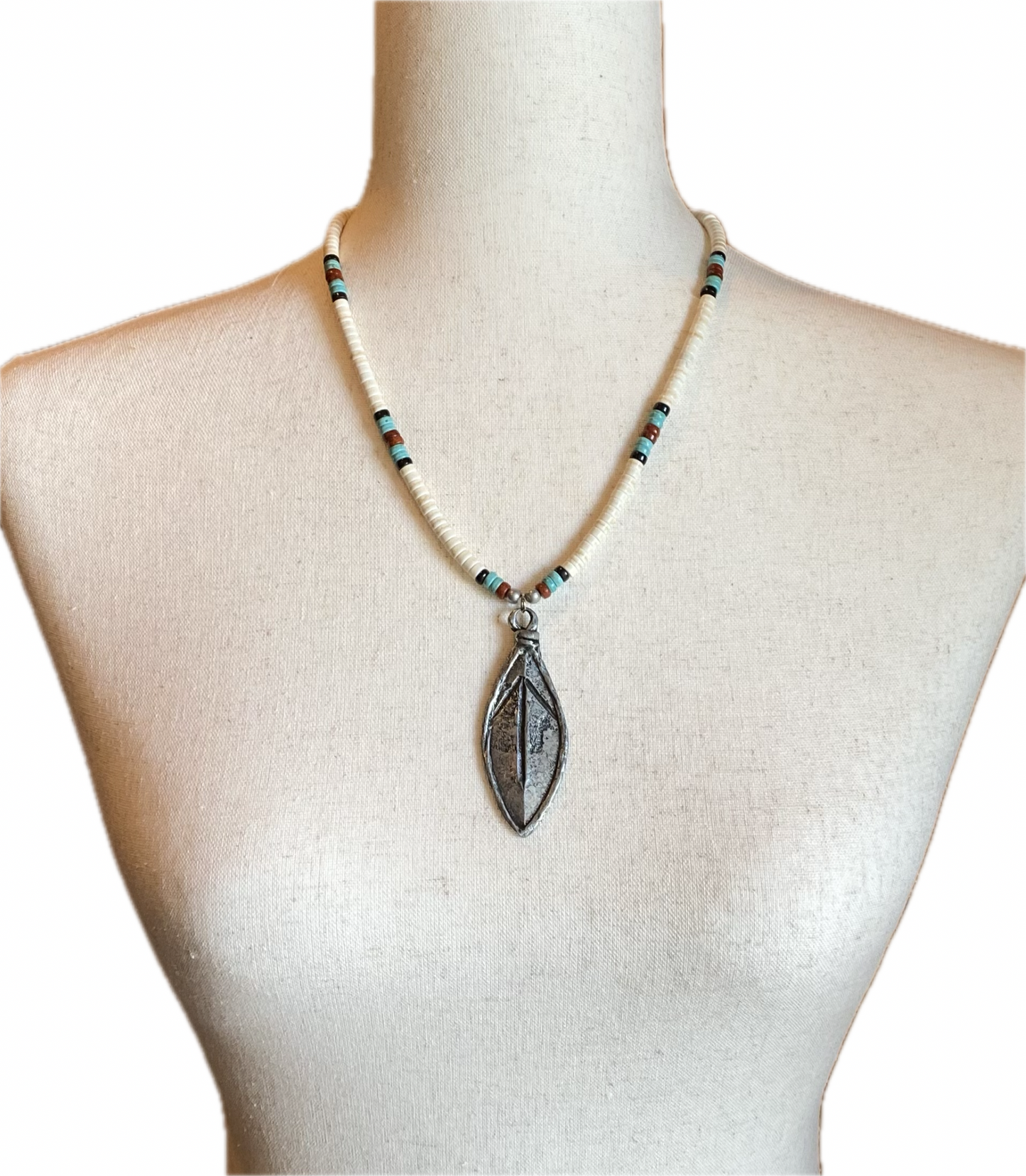 Rustic Arrow Heishi Necklace