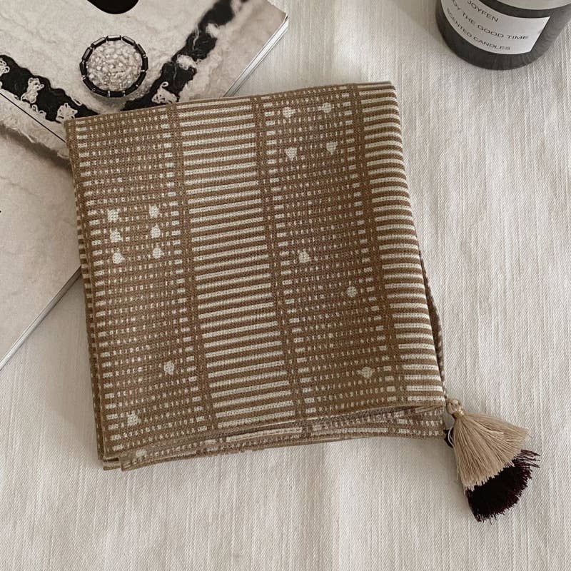 Retro-Print Fringed Pendant Scarf Headscarf