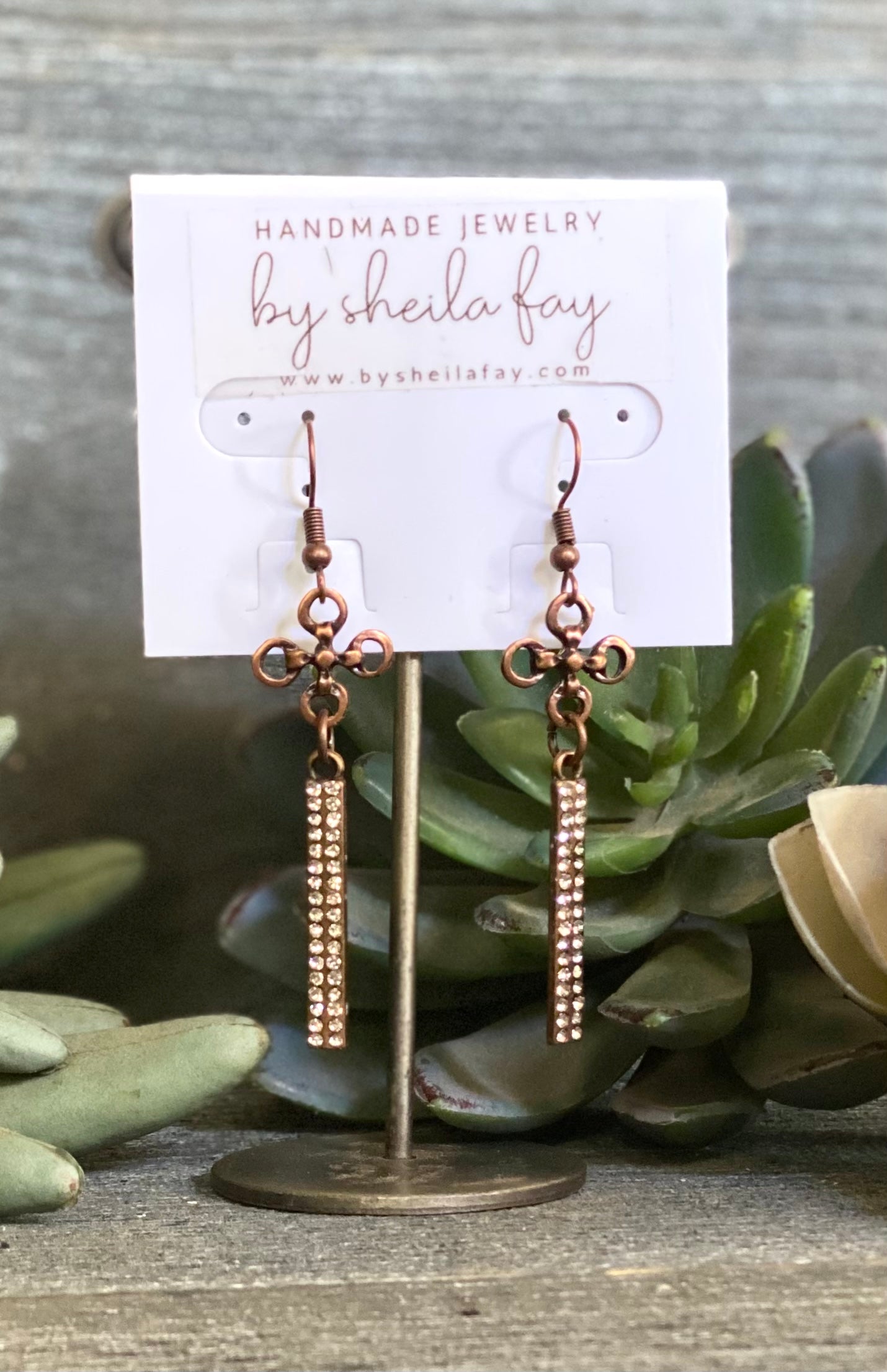 Copper & Bronze Crystal Earrings