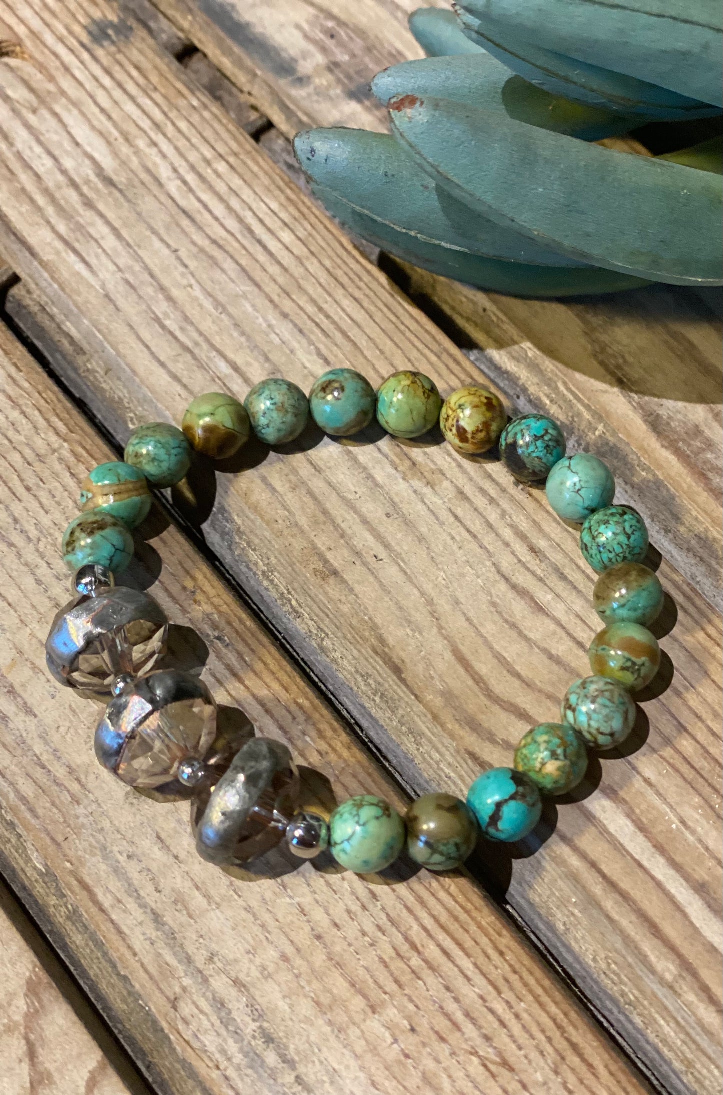 Turquoise Triple Crystal Bracelet