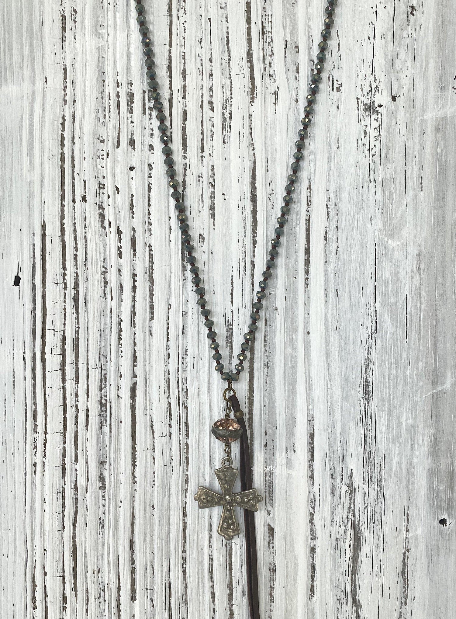 Silver Cross Necklace - By Sheila Fay