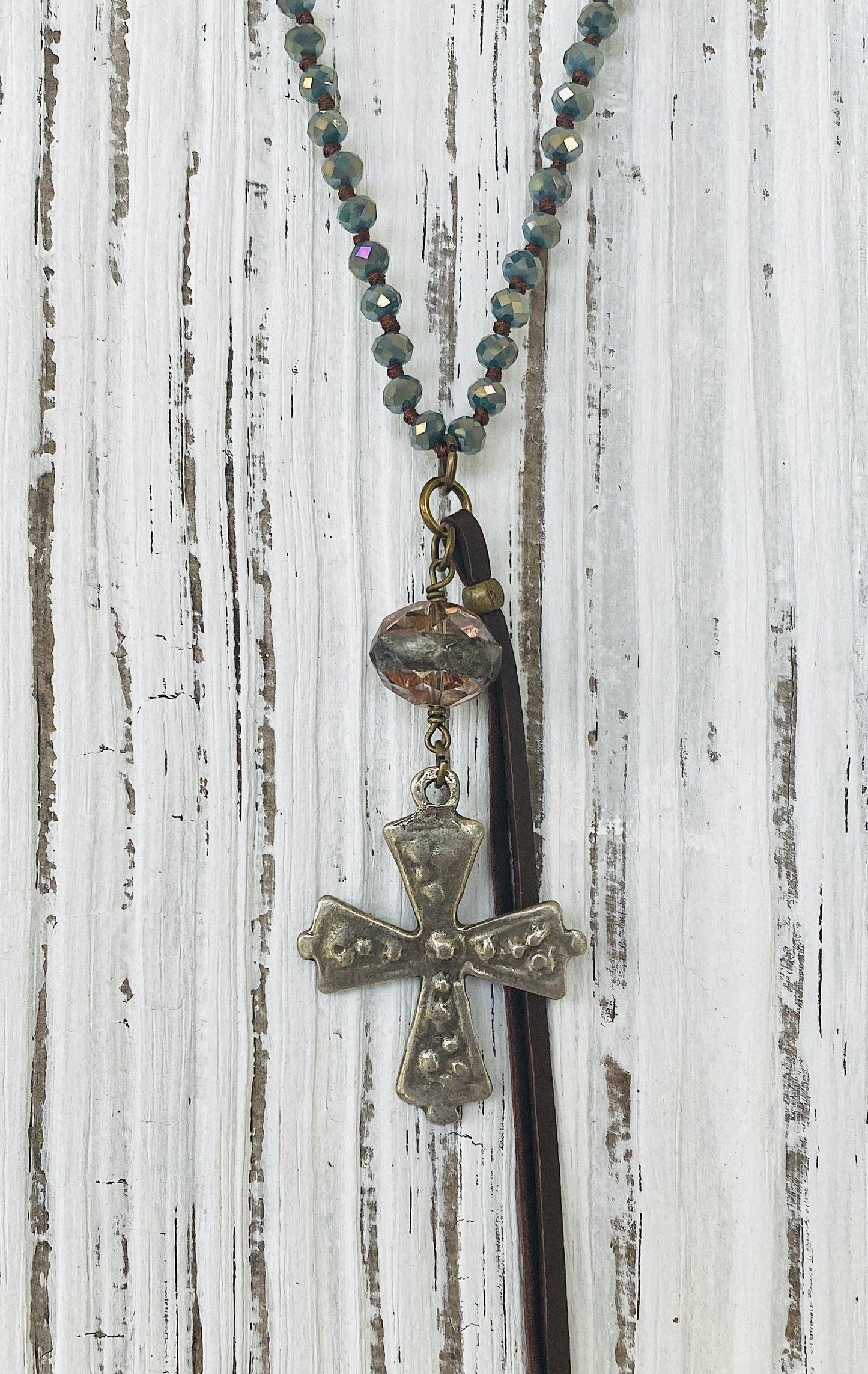 Silver Cross Necklace - By Sheila Fay