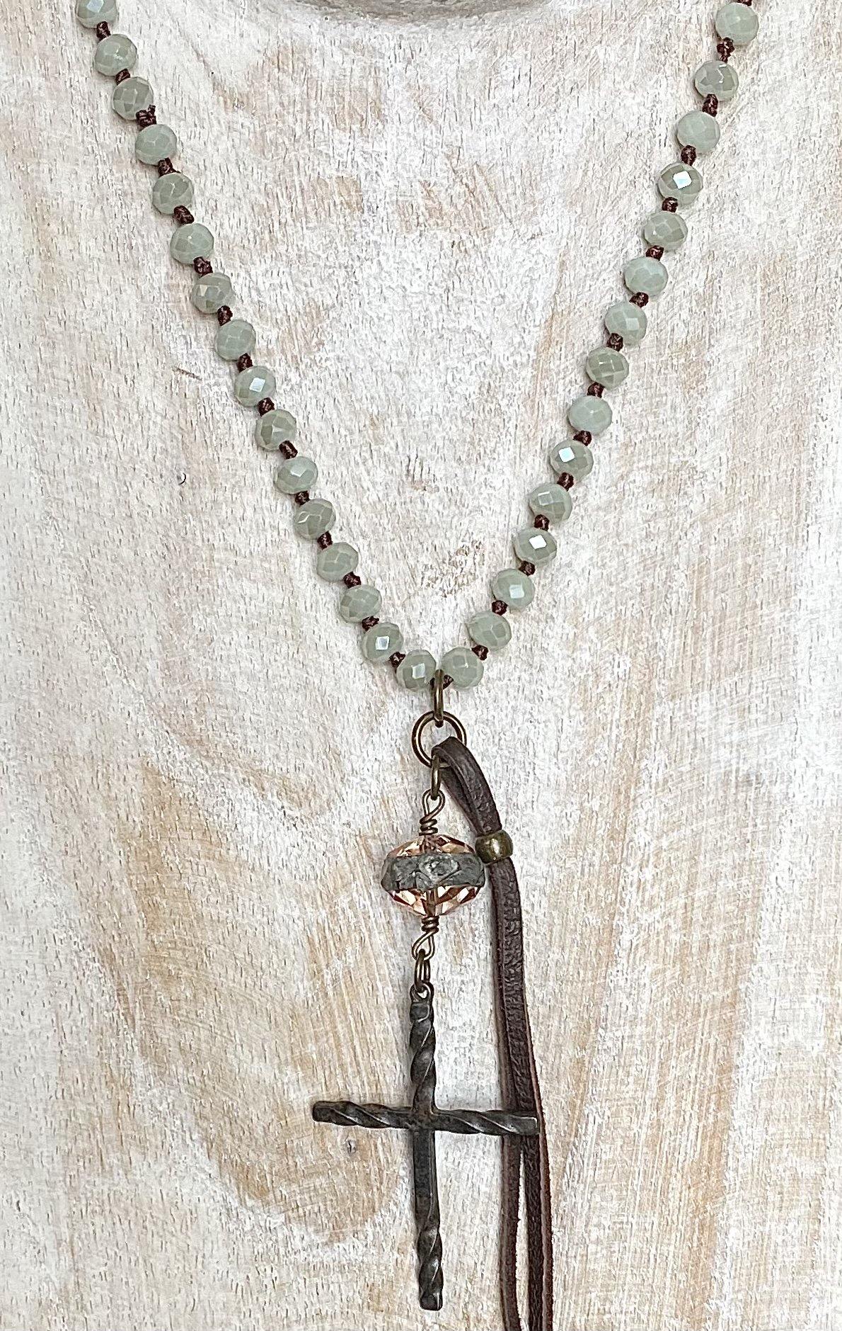 Twisted Cross Necklace - By Sheila Fay