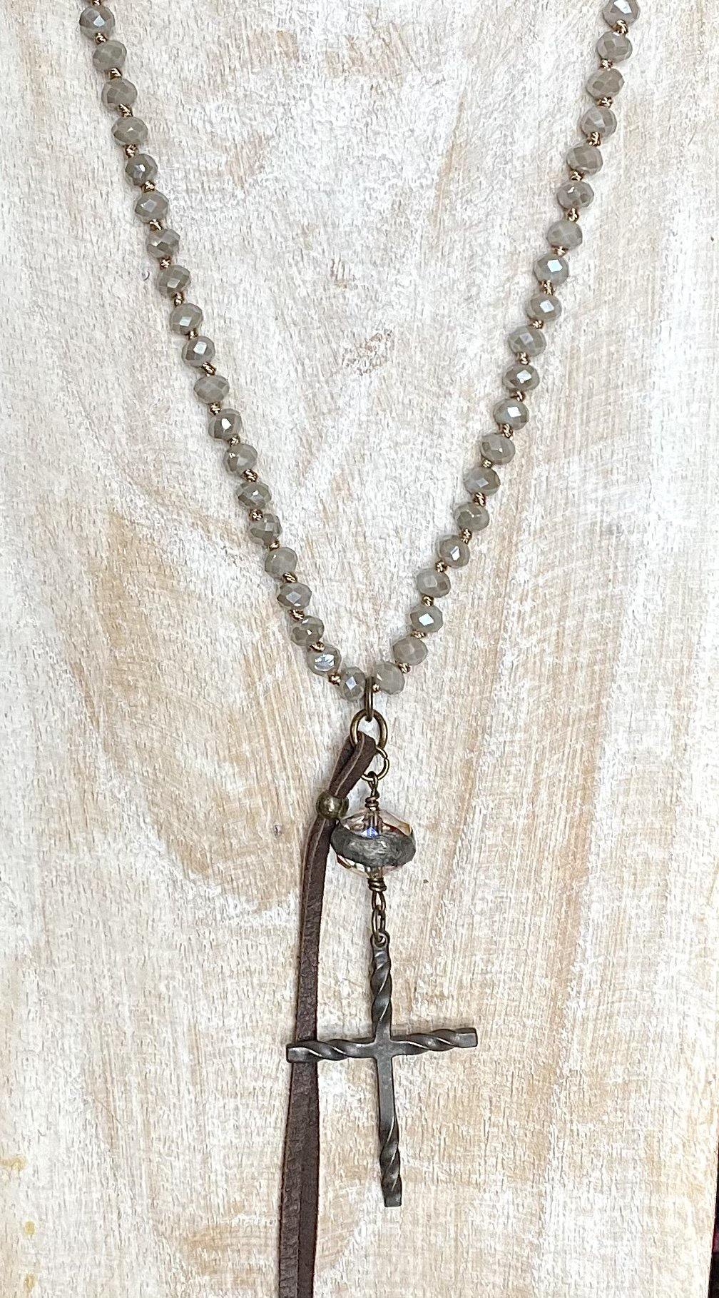 Twisted Cross Necklace - By Sheila Fay
