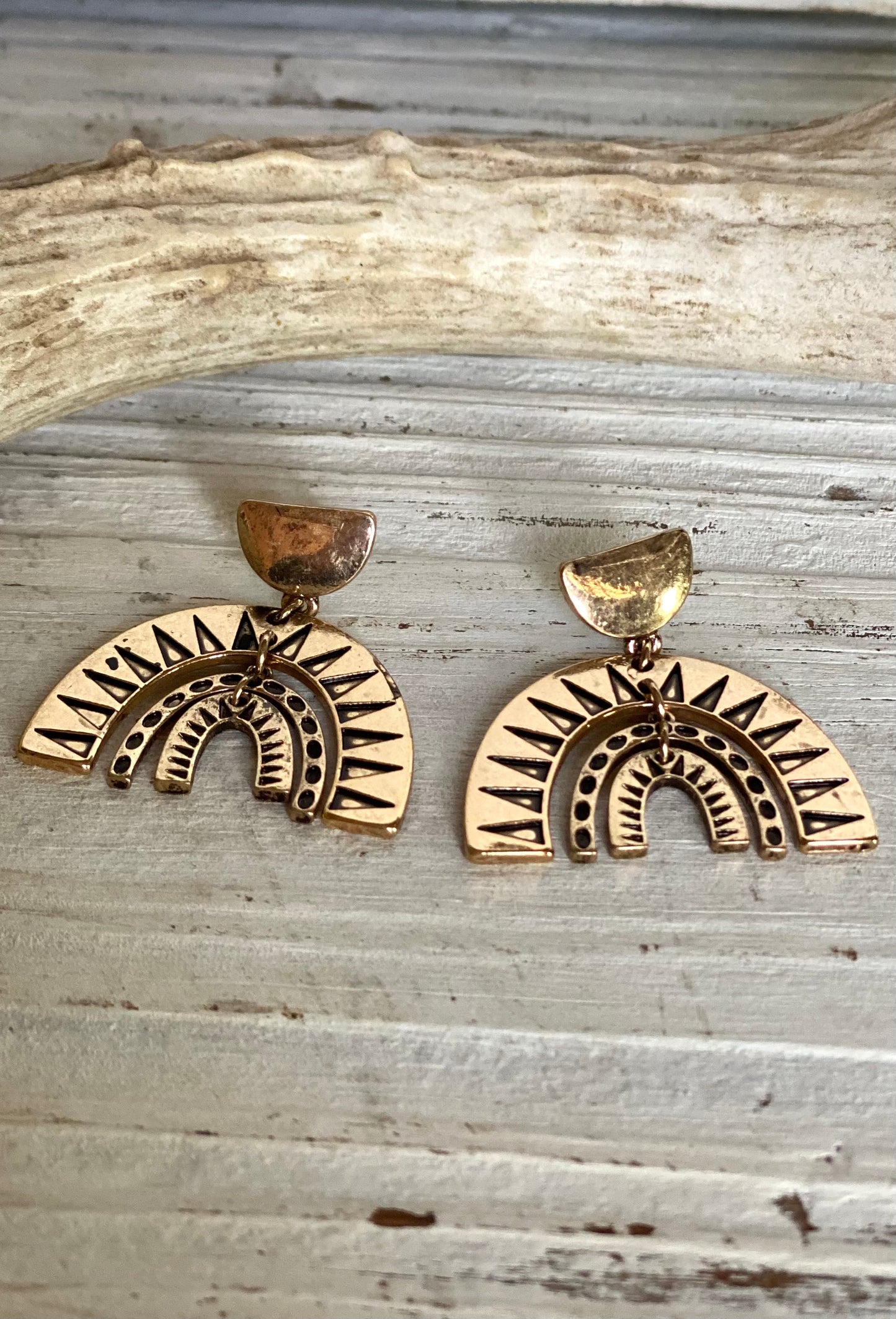 Bronze Arch layered Earrings