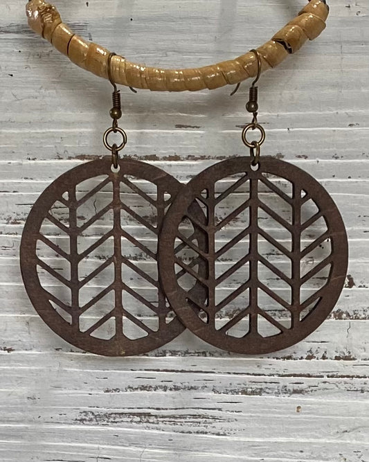 Abstract Design Wood Earrings