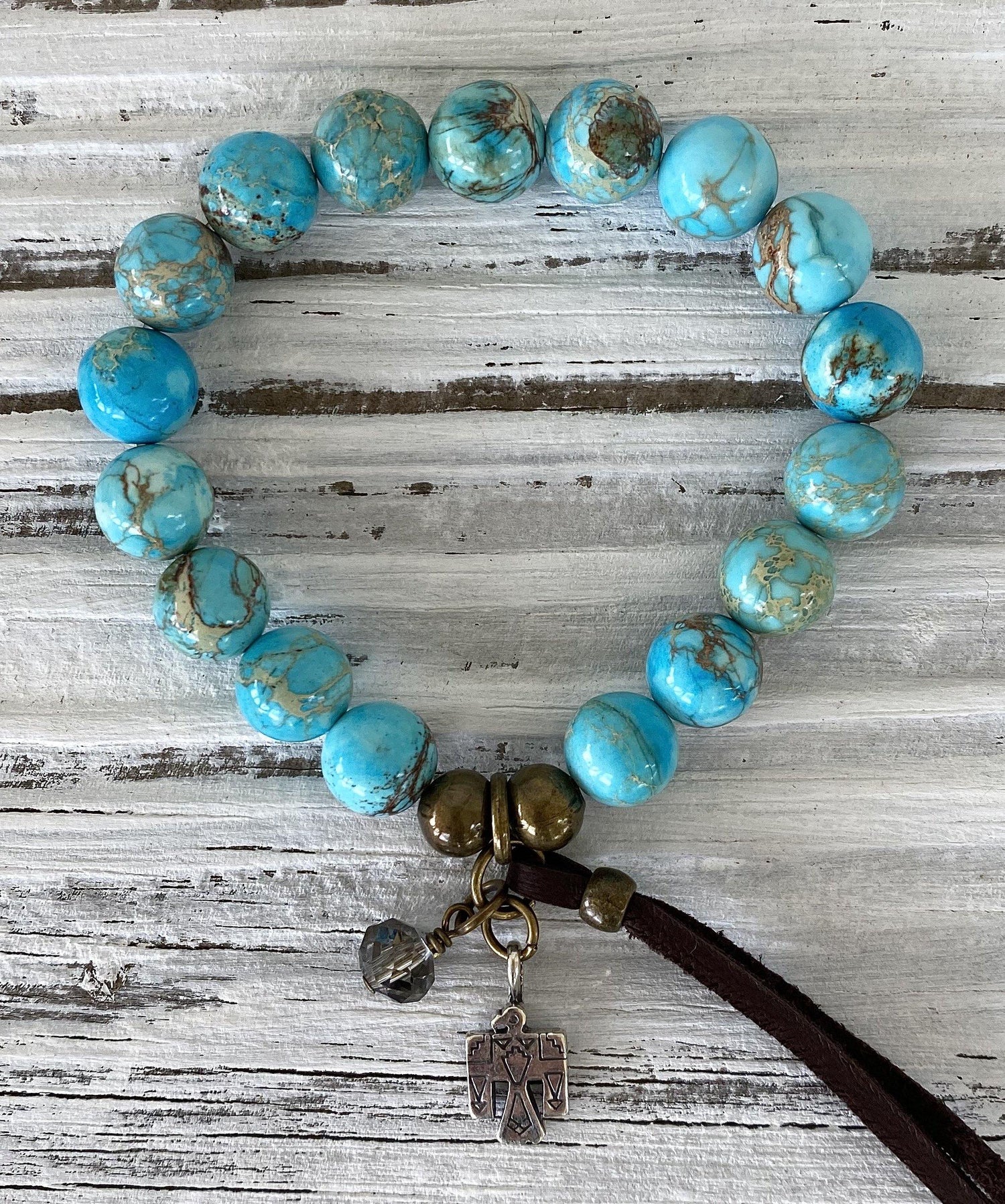 Aquamarine Beaded Bracelet - By Sheila Fay
