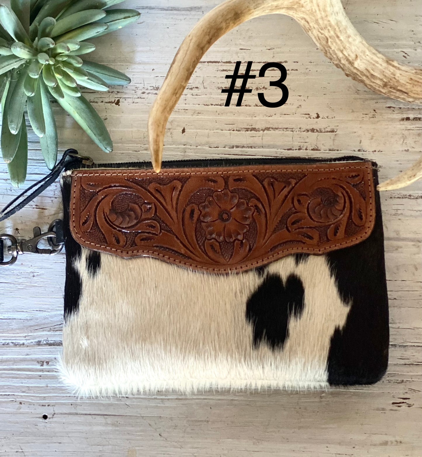 Leather & Cowhide Wristlet