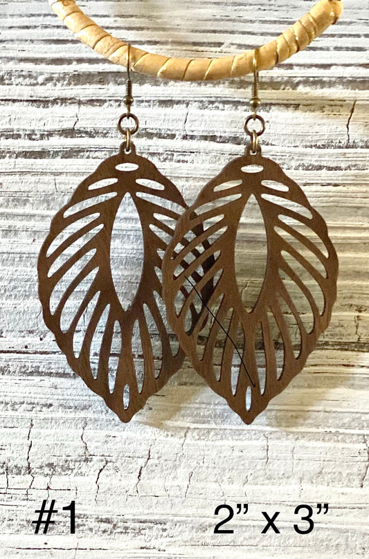 Natural Dark Wood Earrings