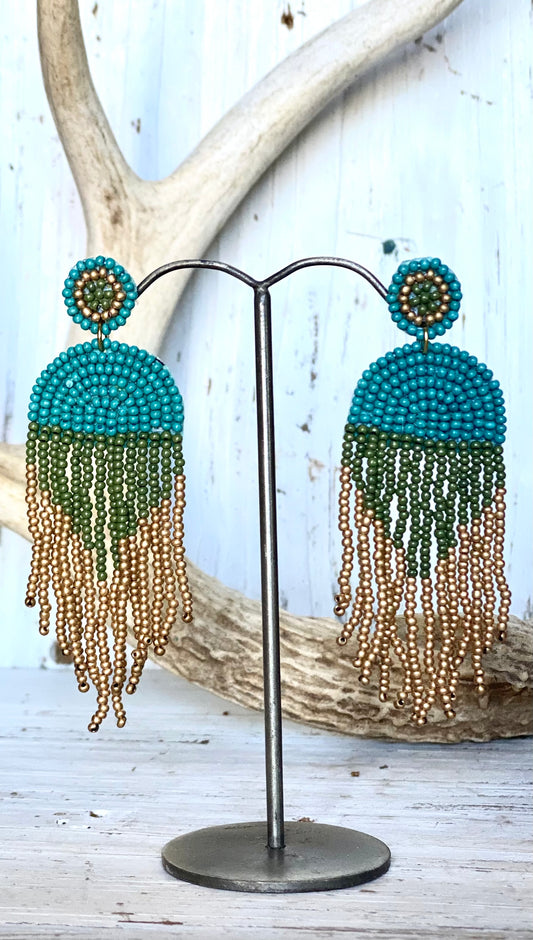 Tassel Seed Bead Earrings